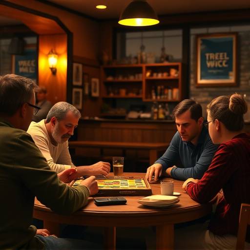 People playing a board game together around a table at Cozy Corner Cafe
