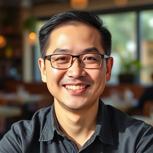 Smiling portrait of Samuel Chen, co-founder of Cozy Corner Cafe